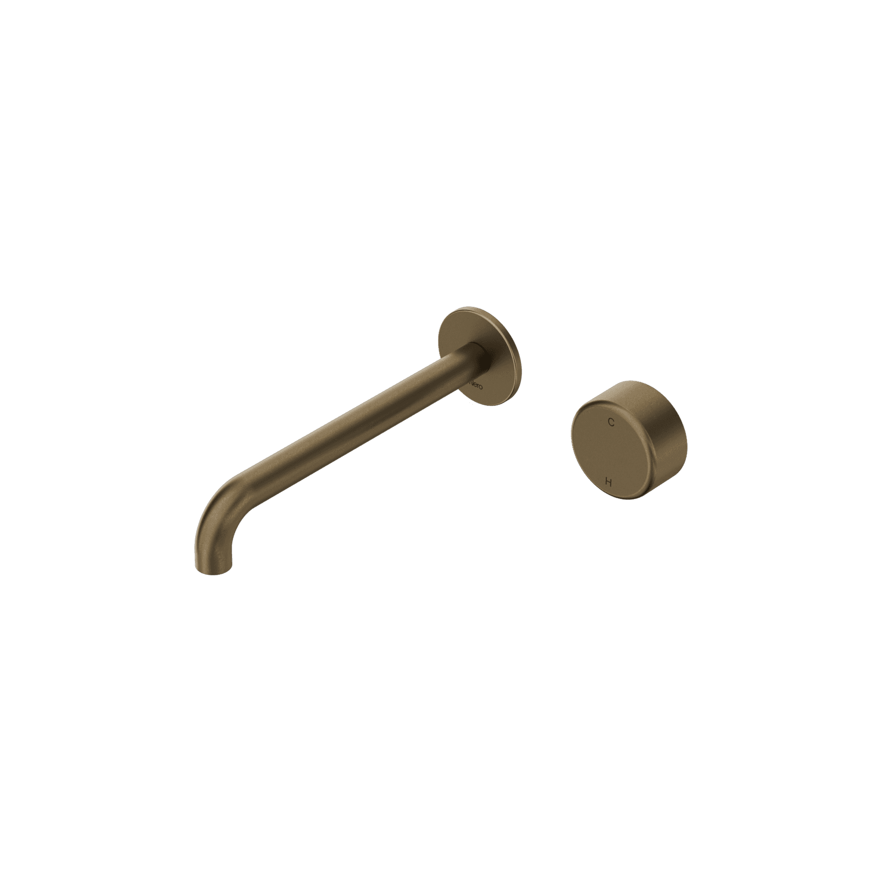 Serenity Progressive Wall Basin Mixer 220mm Spout With Metal Handle Tumbled Antique Brass