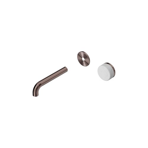 Serenity Wall Basin Mixer 160mm Spout Carrara Handle Brushed Bronze