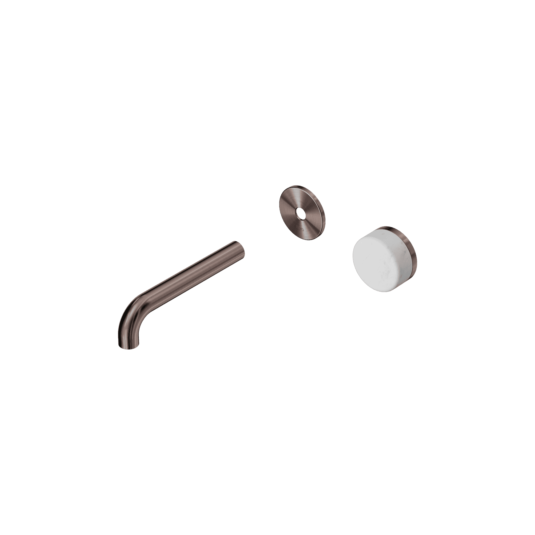 Serenity Wall Basin Mixer 160mm Spout Carrara Handle Brushed Bronze