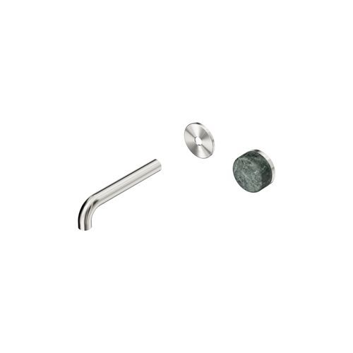 Serenity Wall Basin Mixer 160mm Spout Verde Alpi Handle Brushed Nickel