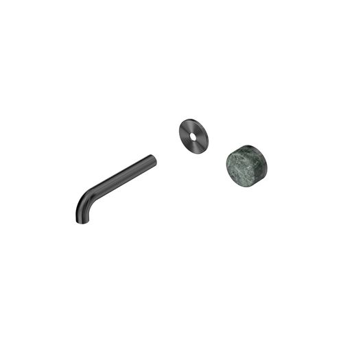 Serenity Wall Basin Mixer 160mm Spout Verde Alpi Handle Gun Metal