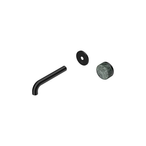 Serenity Wall Basin Mixer 160mm Spout Verde Alpi Handle Matte Black