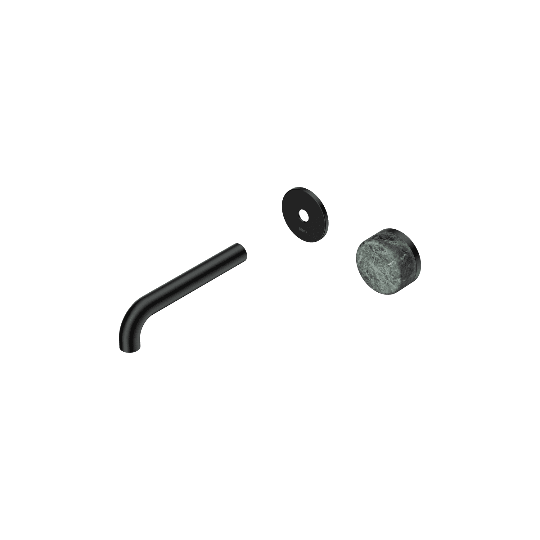 Serenity Wall Basin Mixer 160mm Spout Verde Alpi Handle Matte Black