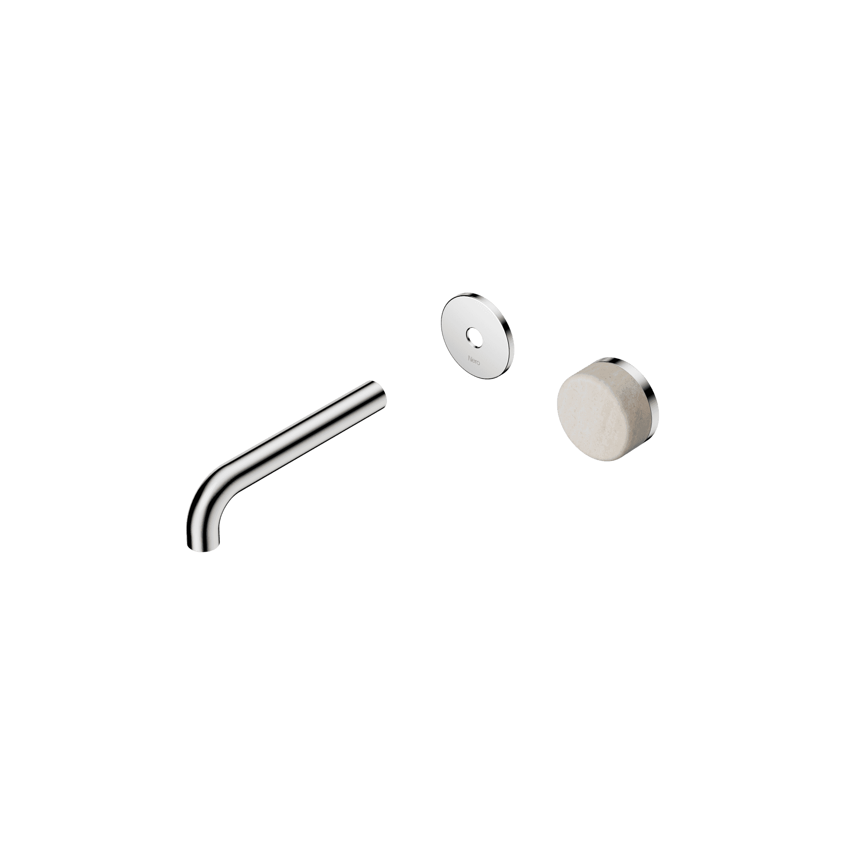 Serenity Wall Basin Mixer 160mm Spout Rome Travertine Handle Chrome