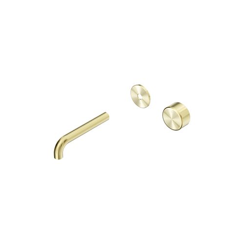 Serenity Wall Basin Mixer 160mm Spout Metal Handle Brushed Gold