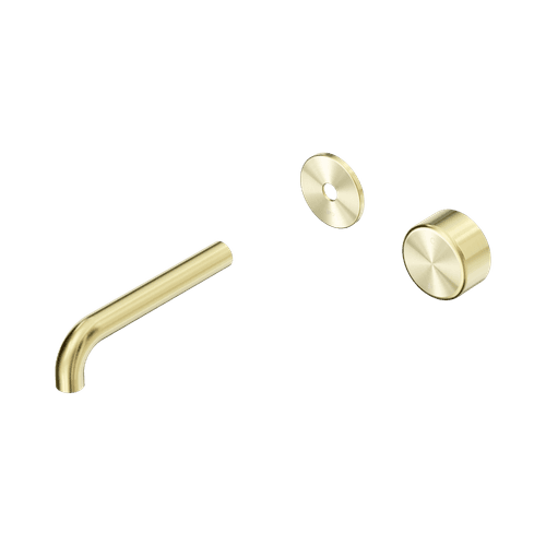 Serenity Wall Basin Mixer 160mm Spout Metal Handle Brushed Gold