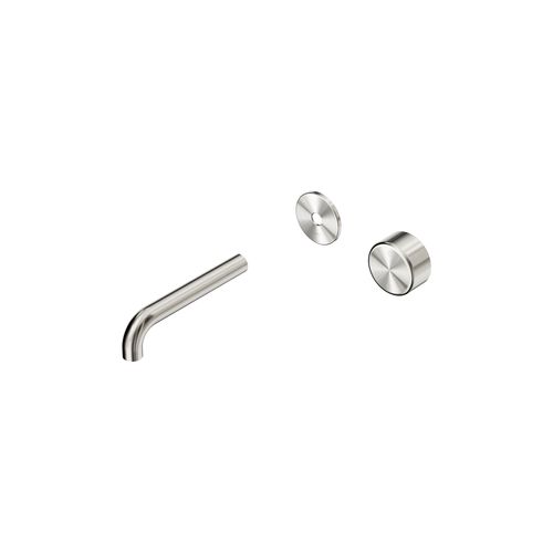 Serenity Wall Basin Mixer 160mm Spout Metal Handle Brushed Nickel