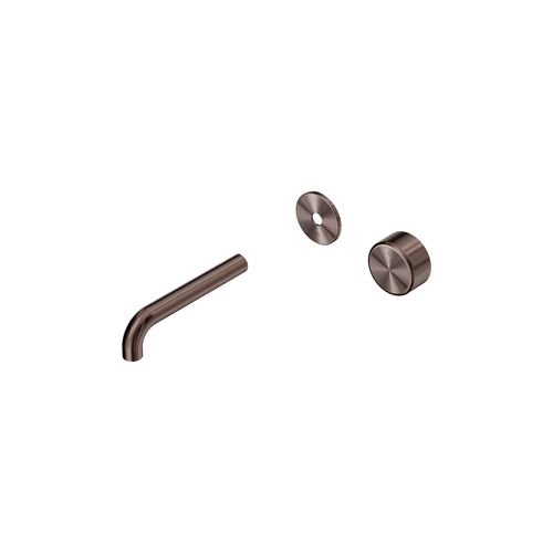 Serenity Wall Basin Mixer 160mm Spout Metal Handle Brushed Bronze