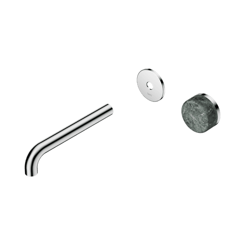 Serenity Wall Basin Mixer 185mm Spout Verde Alpi Handle Chrome
