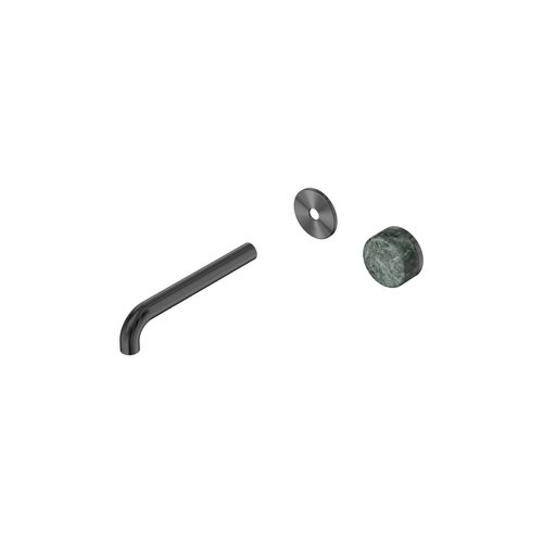 Serenity Wall Basin Mixer 185mm Spout Verde Alpi Handle Gun Metal