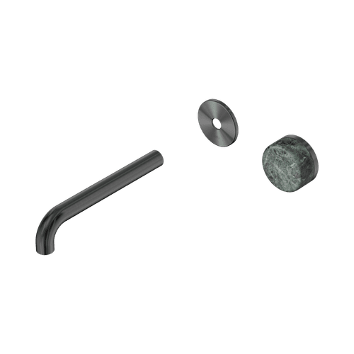 Serenity Wall Basin Mixer 185mm Spout Verde Alpi Handle Gun Metal