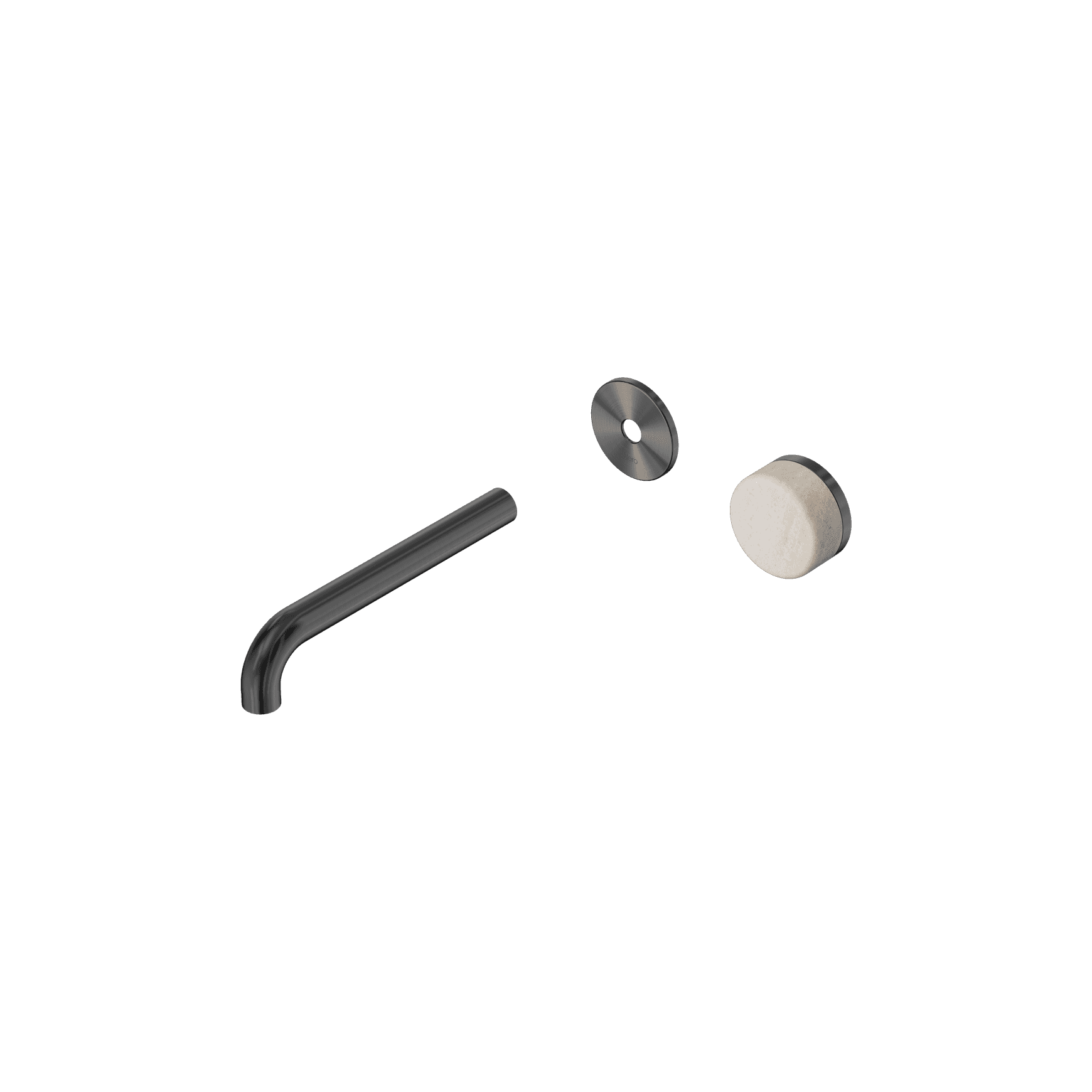Serenity Wall Basin Mixer 185mm Spout Rome Travertine Handle Gun Metal