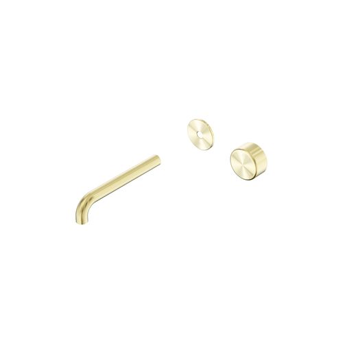 Serenity Wall Basin Mixer 185mm Spout Metal Handle Brushed Gold
