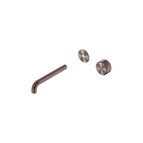 Serenity Wall Basin Mixer 185mm Spout Metal Handle Brushed Bronze