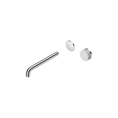 Serenity Wall Basin Mixer 220mm Spout Carrara Handle Chrome