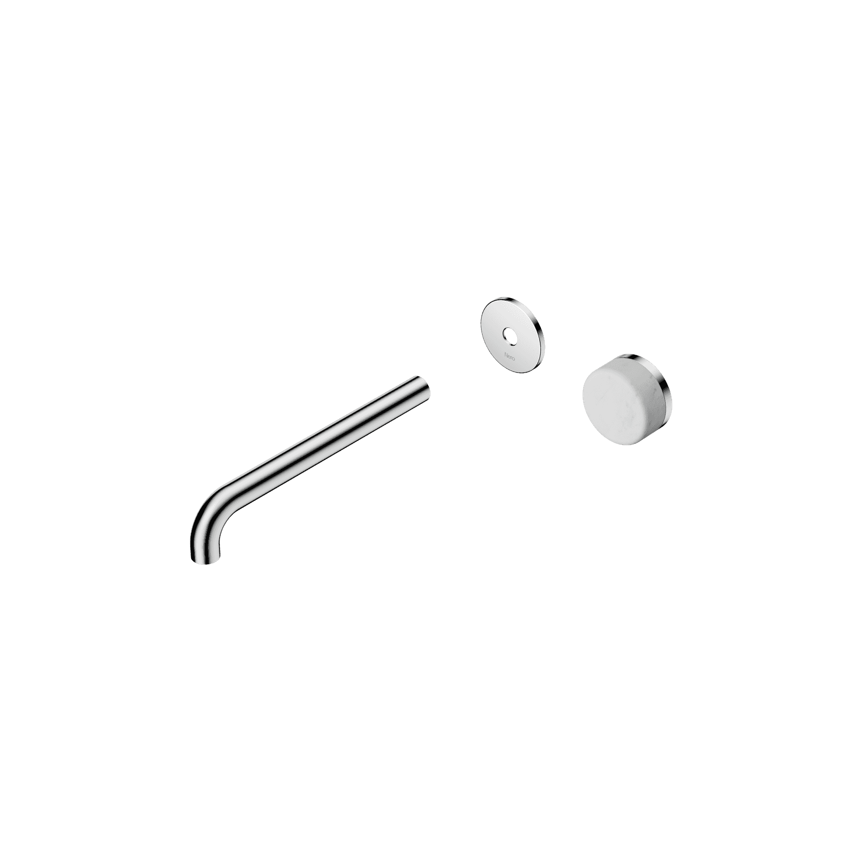 Serenity Wall Basin Mixer 220mm Spout Carrara Handle Chrome