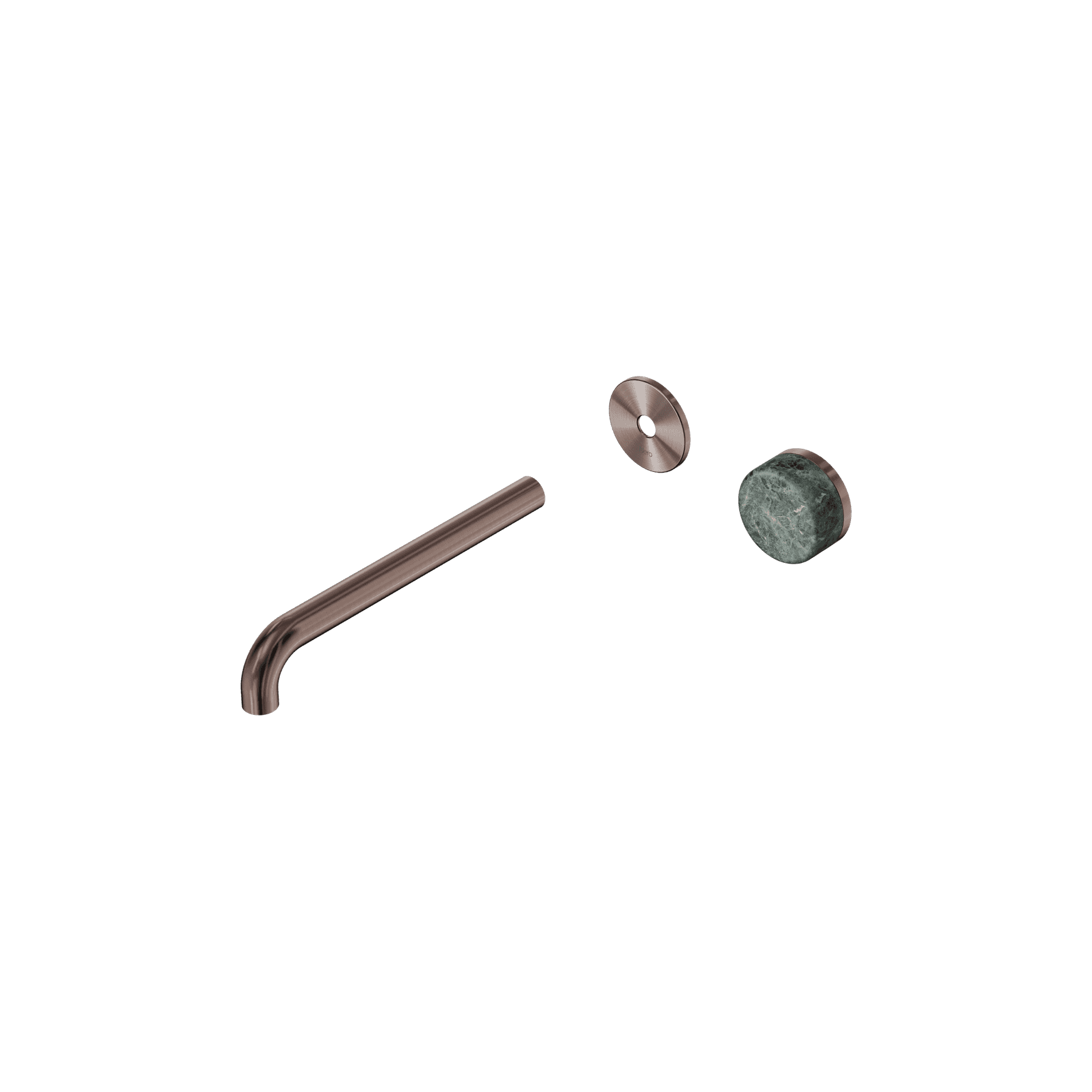 Serenity Wall Basin Mixer 220mm Spout Verde Alpi Handle Brushed Bronze