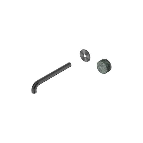 Serenity Wall Basin Mixer 220mm Spout Verde Alpi Handle Gun Metal