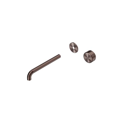 Serenity Wall Basin Mixer 220mm Spout Metal Handle Brushed Bronze