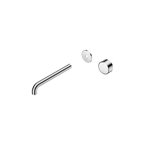 Serenity Wall Basin Mixer 220mm Spout Metal Handle Chrome