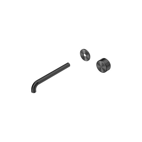 Serenity Wall Basin Mixer 220mm Spout Metal Handle Gun Metal