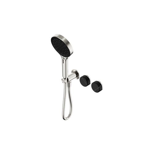 Serenity Shower System Marquina Black Handle And Serenity Hand Shower Brushed Nickel