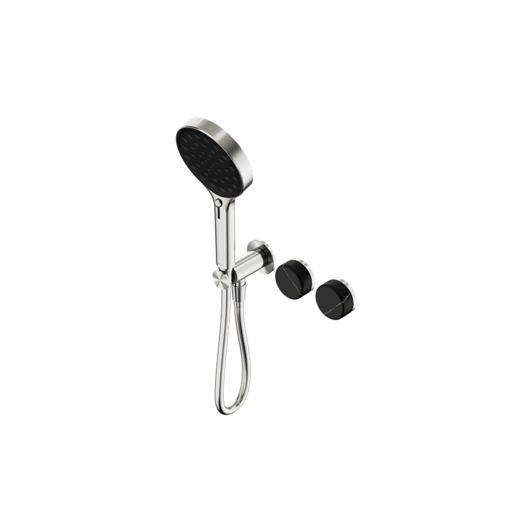 Serenity Shower System Marquina Black Handle And Serenity Hand Shower Brushed Nickel