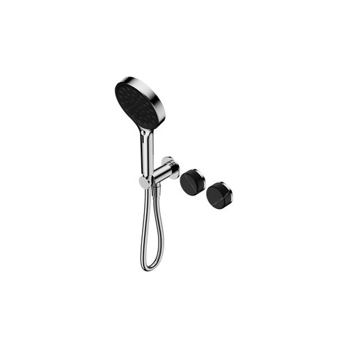 Serenity Shower System Marquina Black Handle And Serenity Hand Shower Chrome