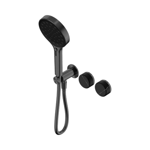 Serenity Shower System Marquina Black Handle And Serenity Hand Shower Gun Metal