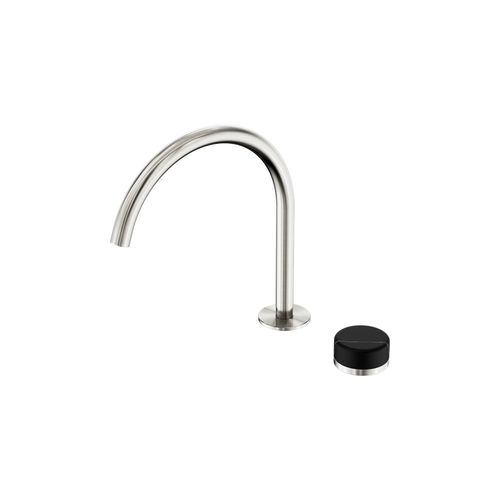 Serenity Bath/Kitchen Mixer Arc Spout Marquina Black Handle Brushed Nickel