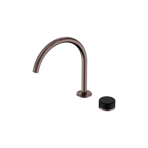 Serenity Bath/Kitchen Mixer Arc Spout Marquina Black Handle Brushed Bronze