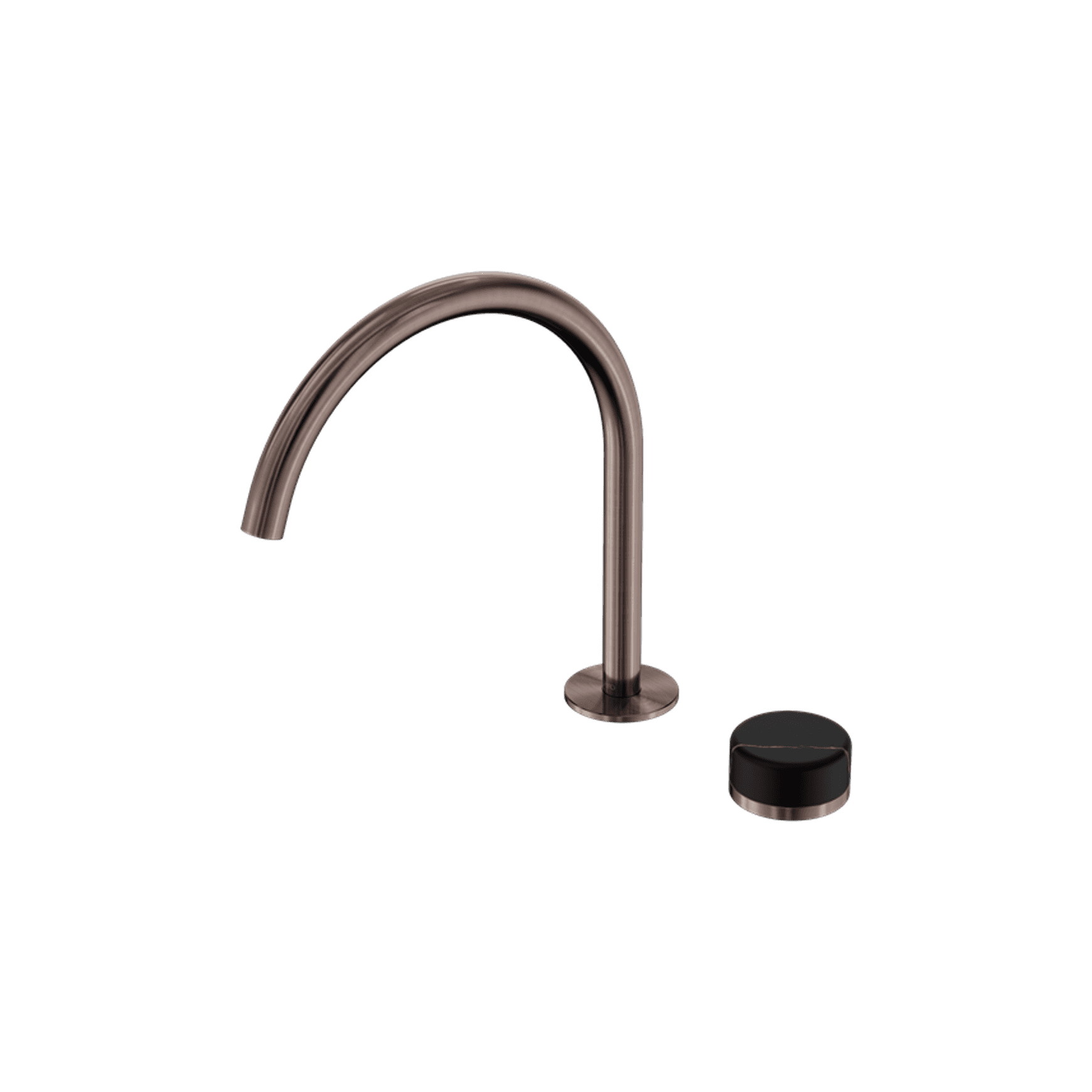 Serenity Bath/Kitchen Mixer Arc Spout Marquina Black Handle Brushed Bronze