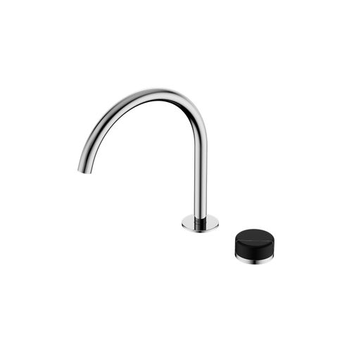 Serenity Bath/Kitchen Mixer Arc Spout Marquina Black Handle Chrome