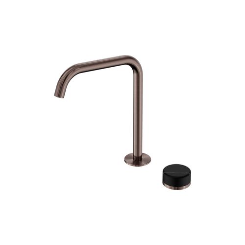 Serenity Bath/Kitchen Mixer Edge Spout Marquina Black Handle Brushed Bronze