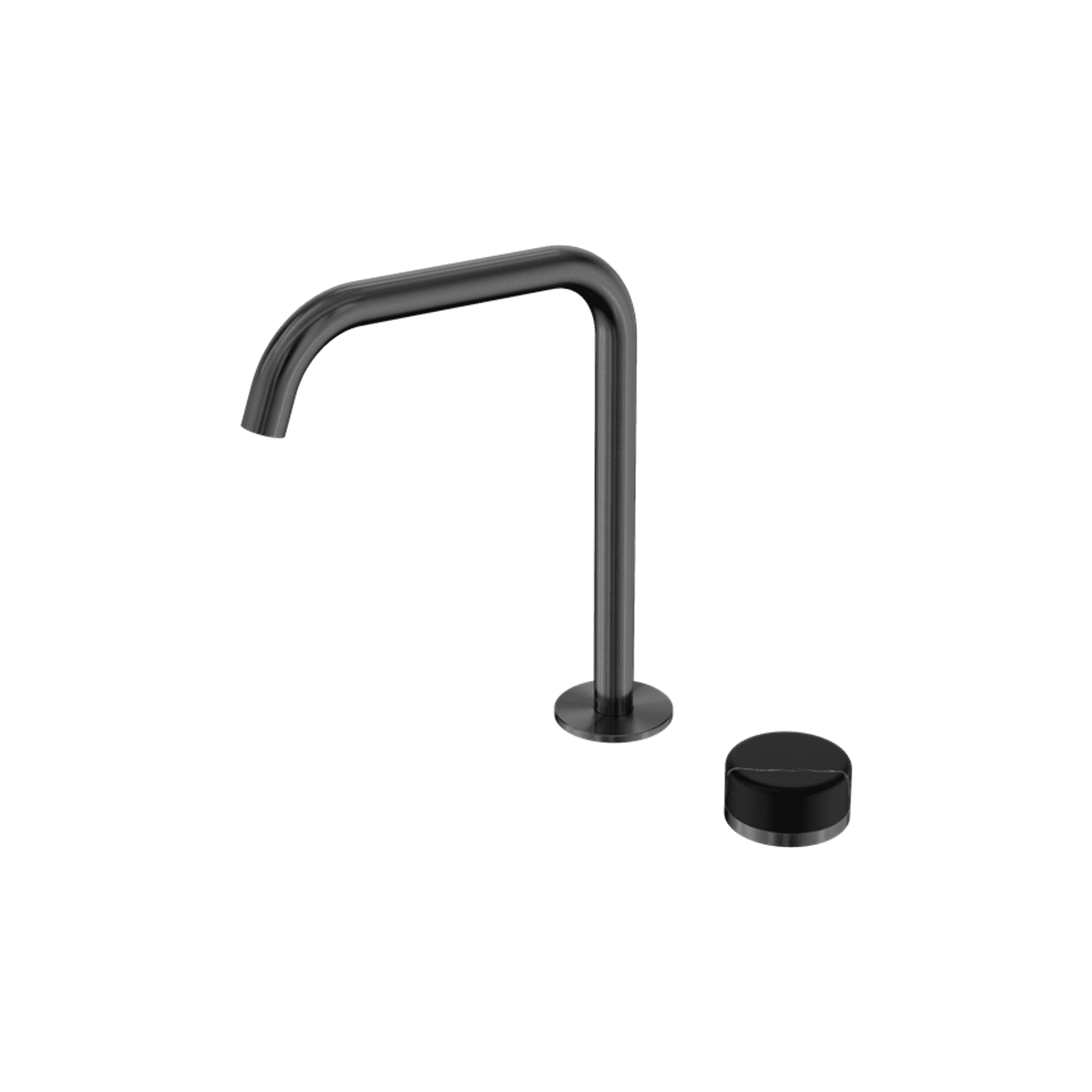 Serenity Bath/Kitchen Mixer Edge Spout Marquina Black Handle Gun Metal
