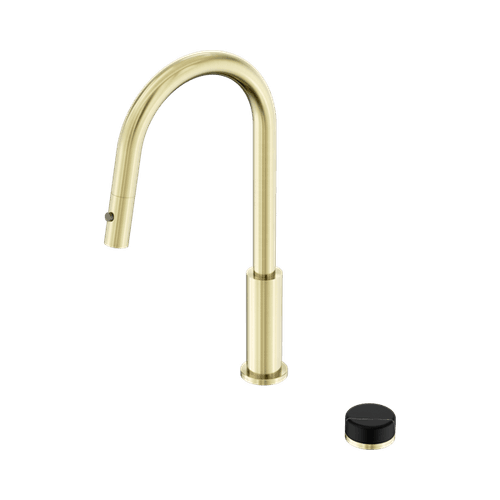 Serenity pull out kitchen Set Marquina Black Handle Brushed Gold