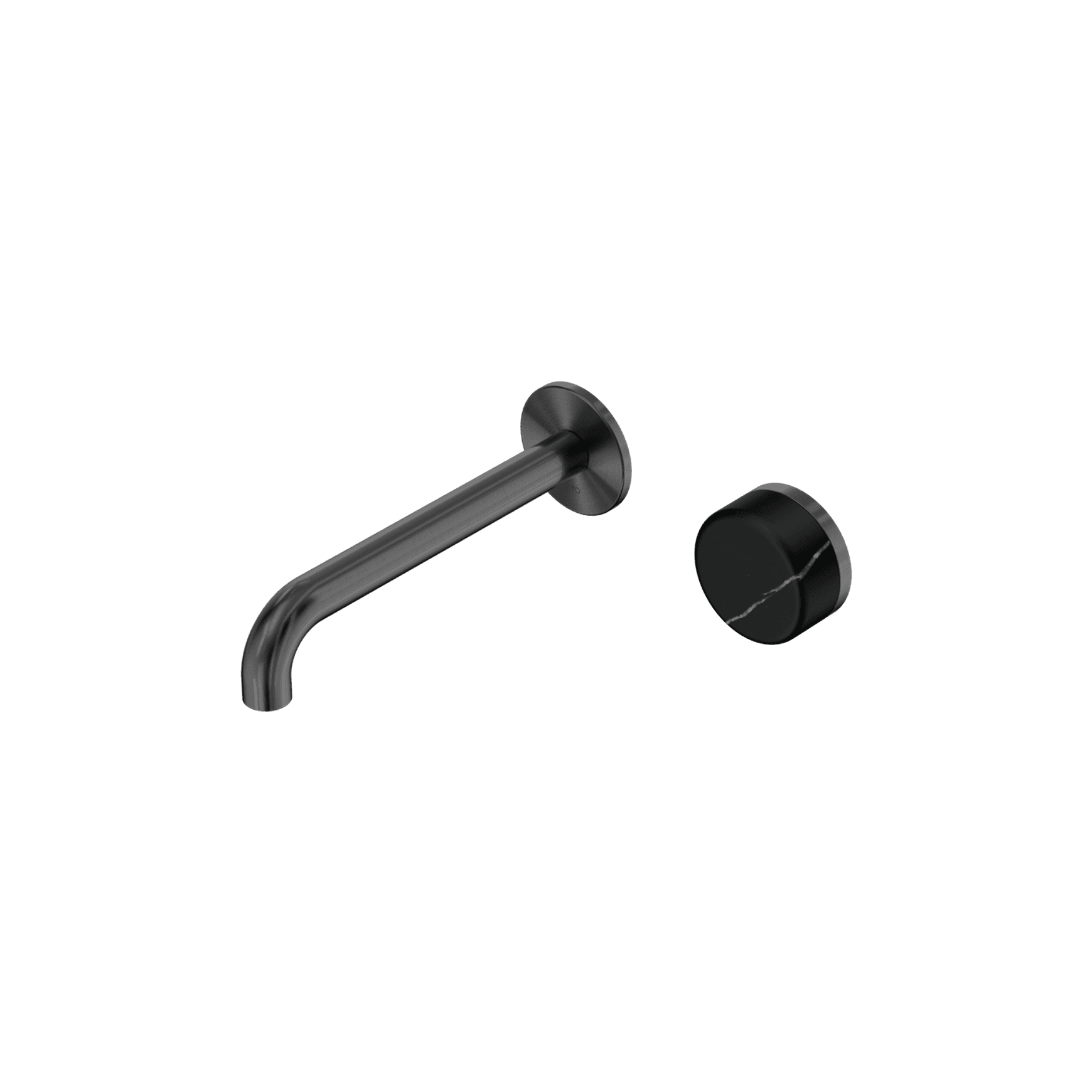 Serenity Wall Basin Mixer 160mm Spout Marquina Black Handle Gun Metal