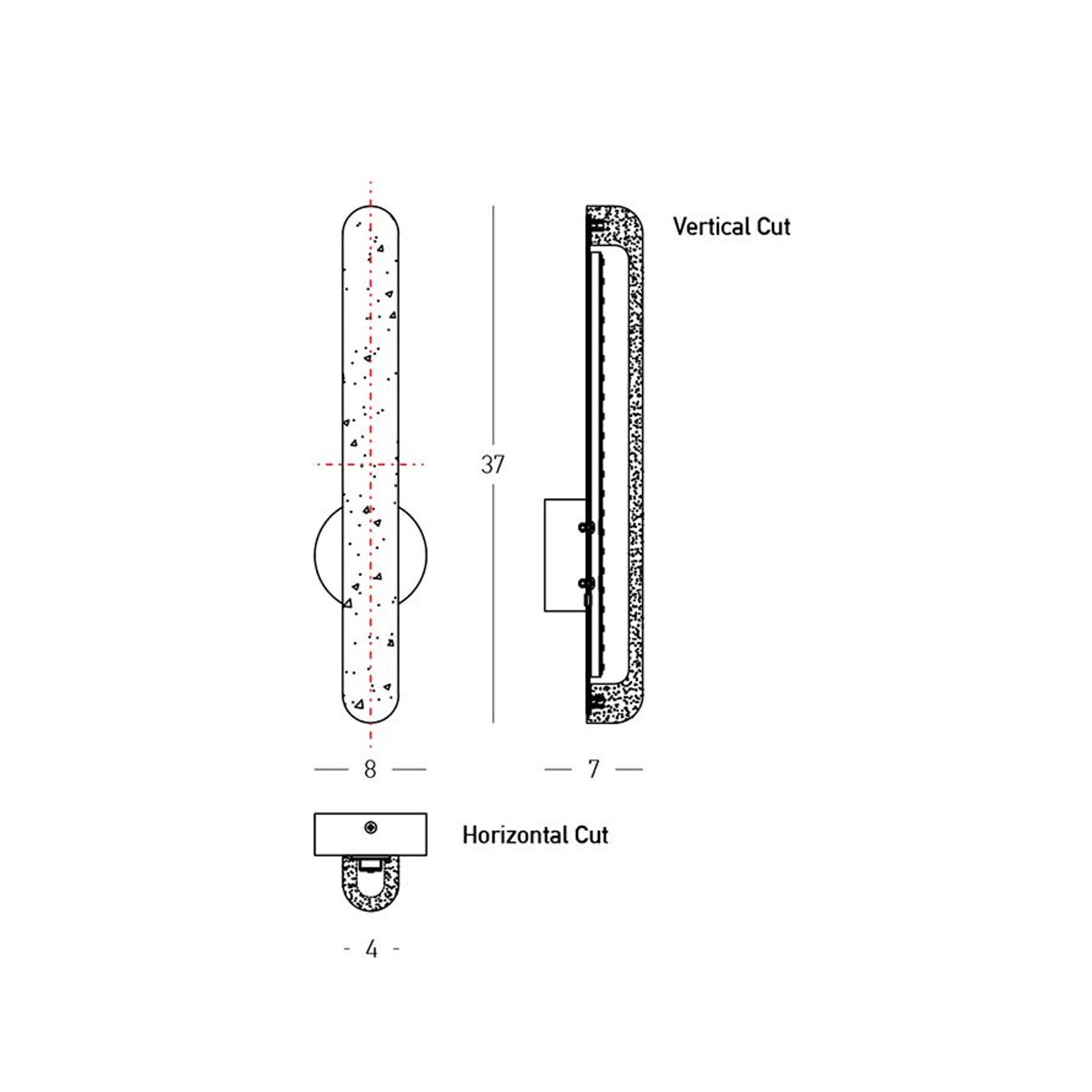 Zeus Pillar Wall Light 37cm