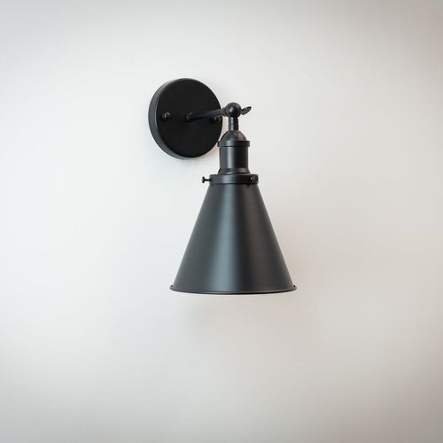 Vintage Wall Light with Metal Shade Options