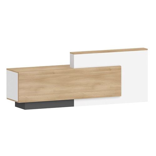 HELMER Reception Desk 2.4M Left Panel - Oak & white