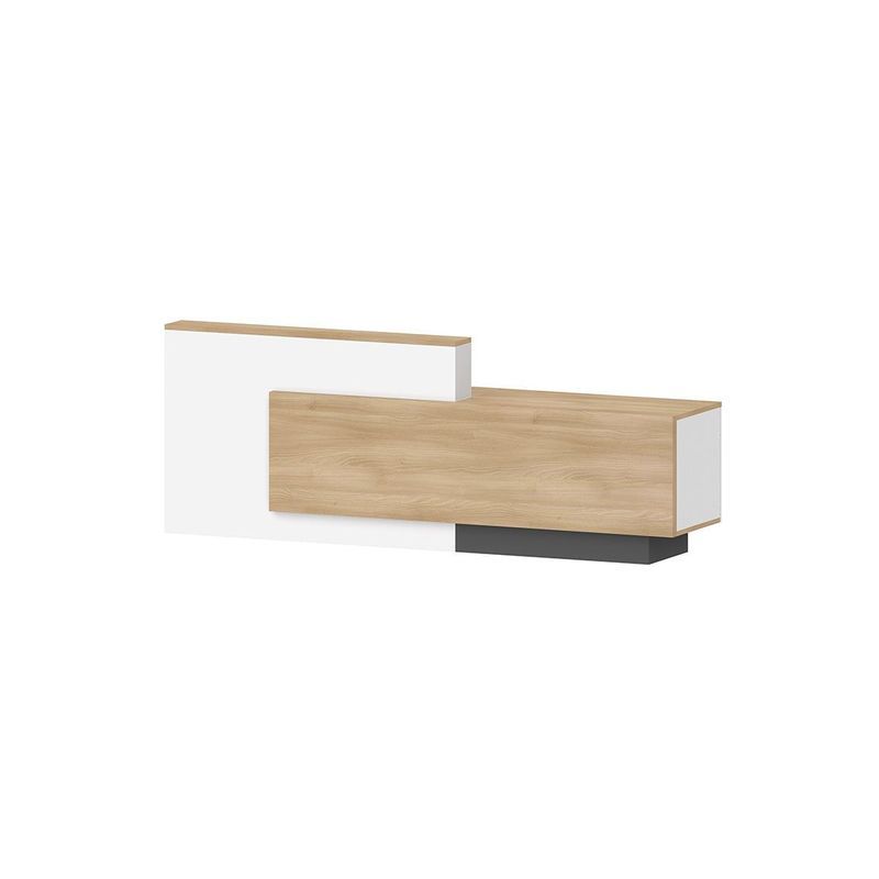 HELMER Reception Desk 2.4M Right Panel - Oak & White