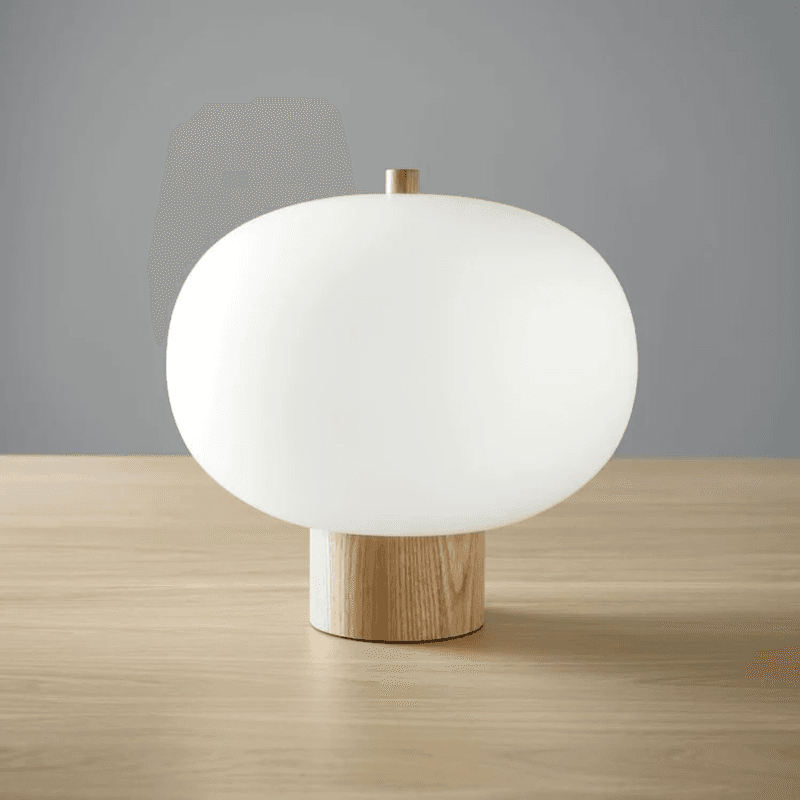 Luna Glass Table Lamp - Large in Timber