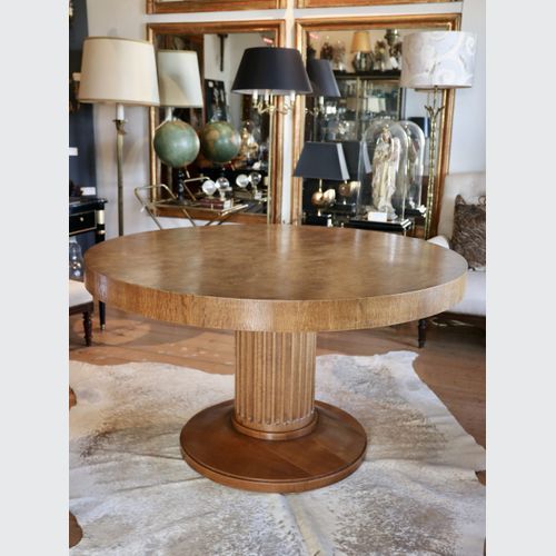 A 1930's Burr Oak Centre Or Dining Table