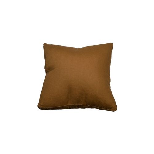 Essential Cuban Tan Linen Velvet Gusset Cushion 60x60