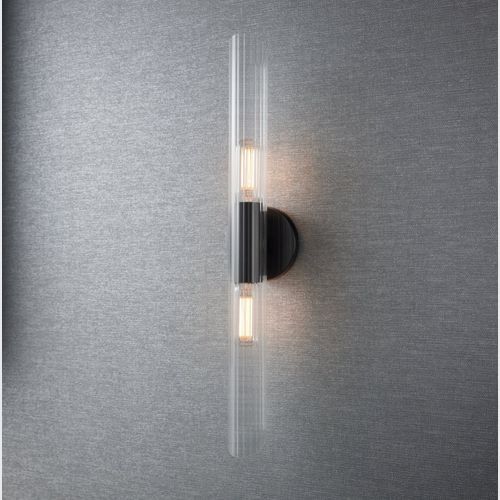 Bay 2 Light Glass Wall Light - Large in Old Bronze