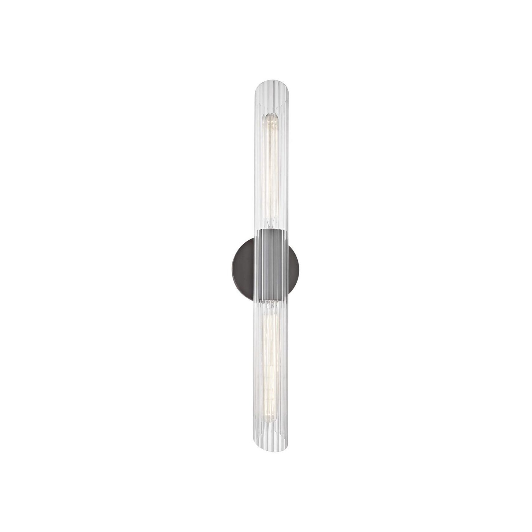 Bay 2 Light Glass Wall Light - Large in Old Bronze