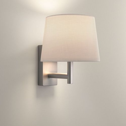 Paige Wall Light in Satin Nickel & White