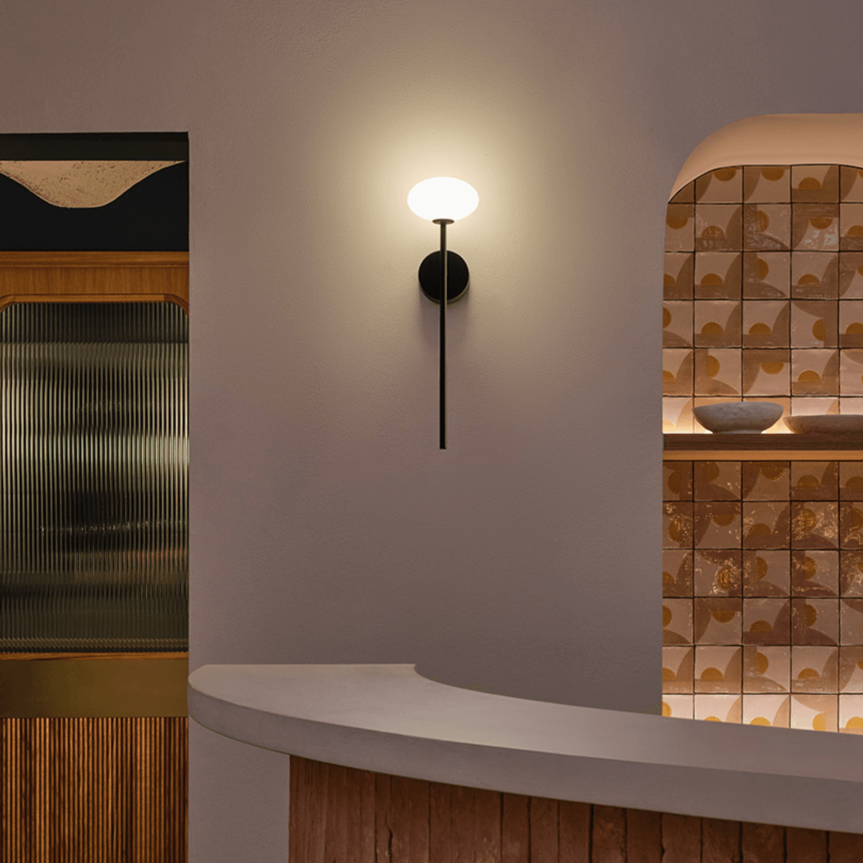 Koko Glass Wall Light in Black