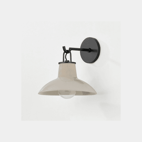 Potter 1 Light Wall Light Distressed Bronze & Ceramic Ivory Crackle