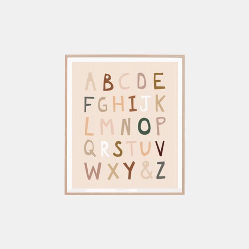 Framed Print - Alphabet Blush W2 Raw